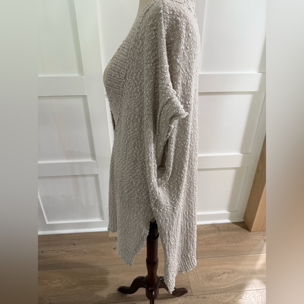 Pilcro Anthropologie Deep V Textured Sweater Vest | L | Cream Cotton - Picture 6 of 9